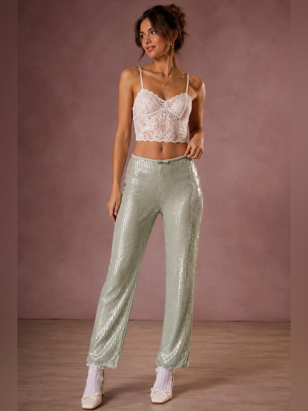 Kimchi Blue Green Straight Leg Pants
